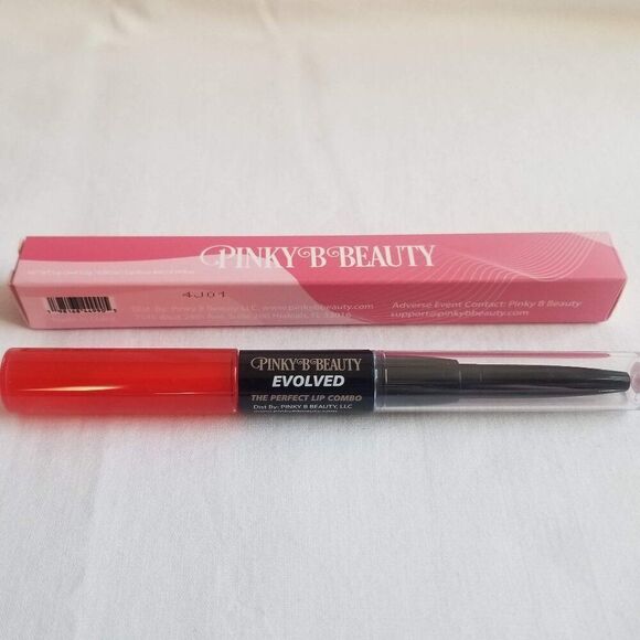 Pinky B Cosmetics - The Perfect Lip Combo in Evolved (Rosewood Pink & Poppy Red) - Picture 1 of 9